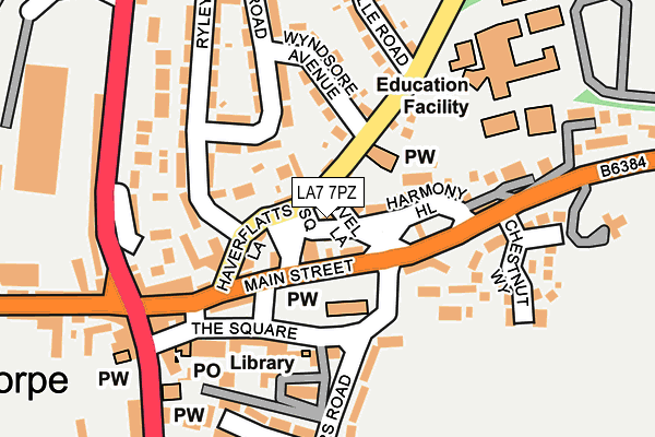 LA7 7PZ map - OS OpenMap – Local (Ordnance Survey)