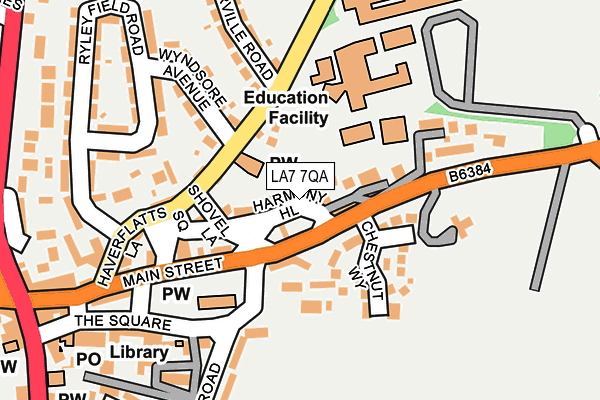 LA7 7QA map - OS OpenMap – Local (Ordnance Survey)