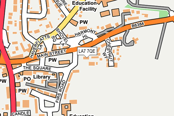 LA7 7QE map - OS OpenMap – Local (Ordnance Survey)