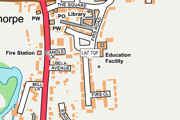 LA7 7QF map - OS OpenMap – Local (Ordnance Survey)
