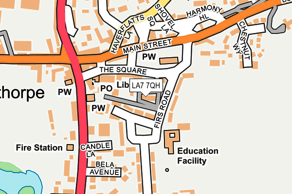 LA7 7QH map - OS OpenMap – Local (Ordnance Survey)