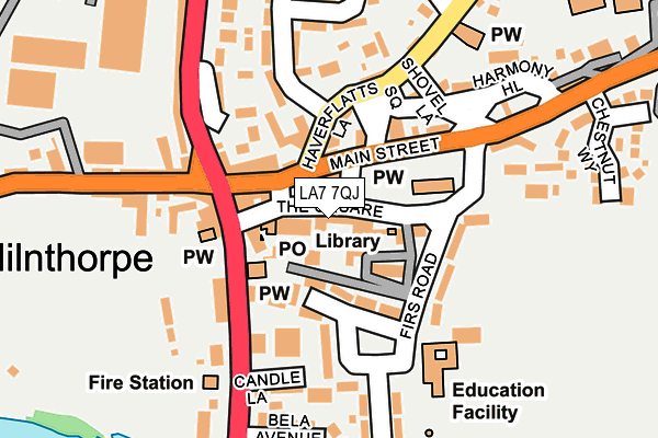 LA7 7QJ map - OS OpenMap – Local (Ordnance Survey)