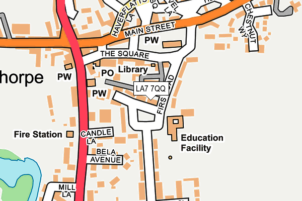 LA7 7QQ map - OS OpenMap – Local (Ordnance Survey)
