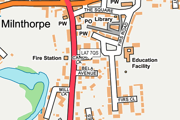 LA7 7QS map - OS OpenMap – Local (Ordnance Survey)