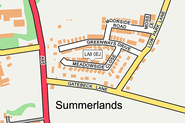 LA8 0EJ map - OS OpenMap – Local (Ordnance Survey)