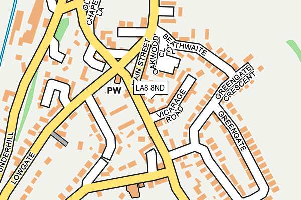 LA8 8ND map - OS OpenMap – Local (Ordnance Survey)
