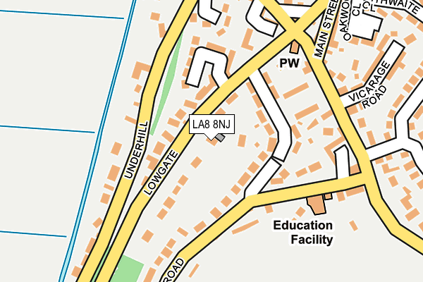 LA8 8NJ map - OS OpenMap – Local (Ordnance Survey)