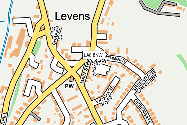 LA8 8NW map - OS OpenMap – Local (Ordnance Survey)