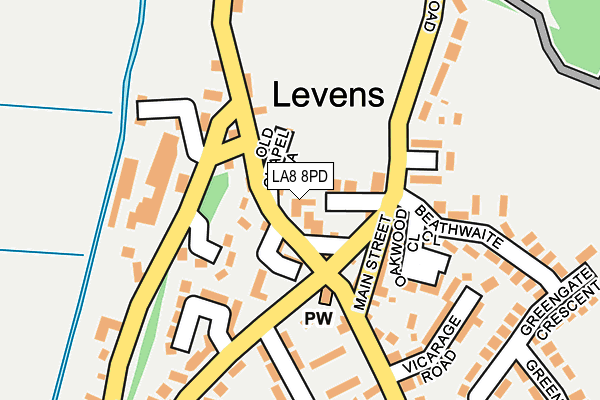 LA8 8PD map - OS OpenMap – Local (Ordnance Survey)