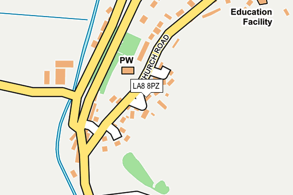 LA8 8PZ map - OS OpenMap – Local (Ordnance Survey)