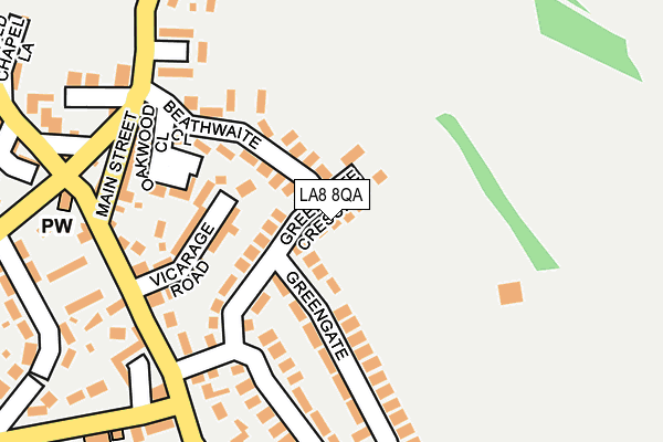 LA8 8QA map - OS OpenMap – Local (Ordnance Survey)
