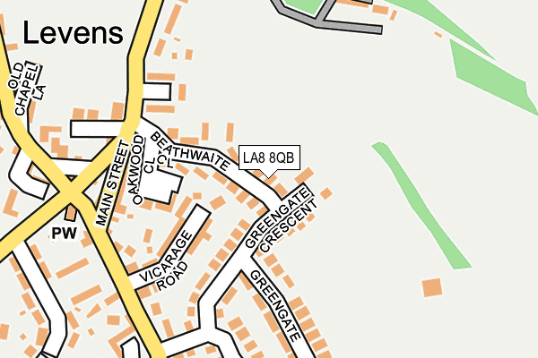 LA8 8QB map - OS OpenMap – Local (Ordnance Survey)