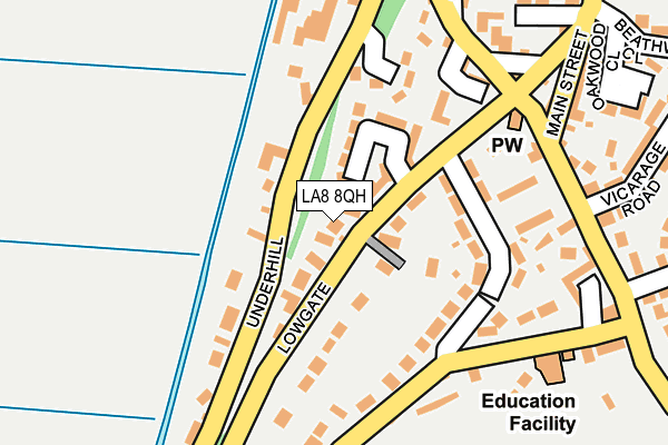 LA8 8QH map - OS OpenMap – Local (Ordnance Survey)