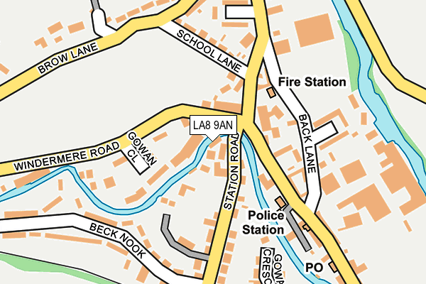 LA8 9AN map - OS OpenMap – Local (Ordnance Survey)