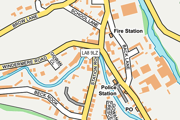 LA8 9LZ map - OS OpenMap – Local (Ordnance Survey)