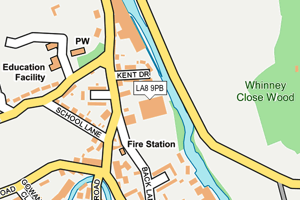 LA8 9PB map - OS OpenMap – Local (Ordnance Survey)