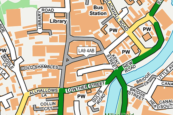 LA9 4AB map - OS OpenMap – Local (Ordnance Survey)