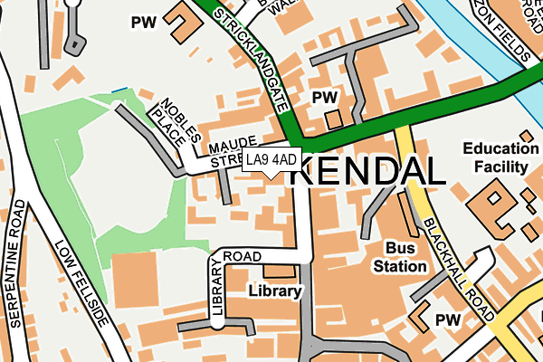 LA9 4AD map - OS OpenMap – Local (Ordnance Survey)