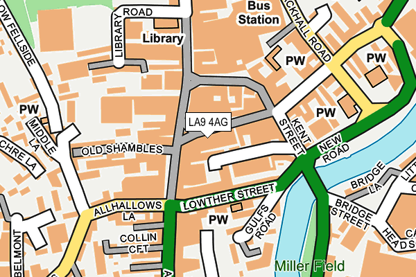 LA9 4AG map - OS OpenMap – Local (Ordnance Survey)