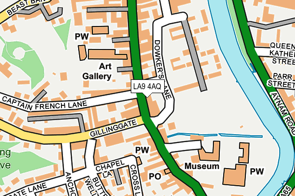 LA9 4AQ map - OS OpenMap – Local (Ordnance Survey)