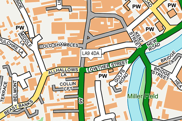 LA9 4DA map - OS OpenMap – Local (Ordnance Survey)
