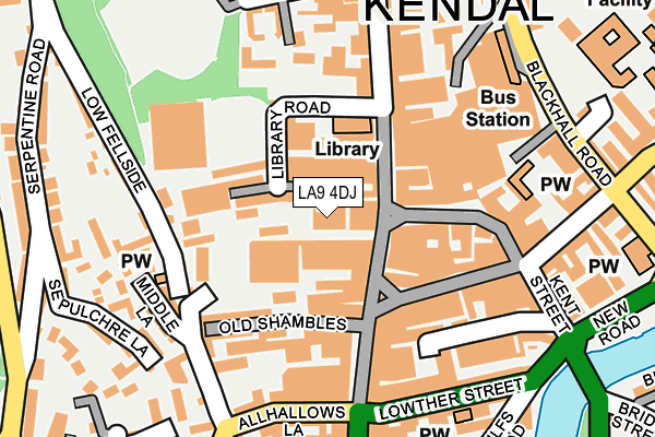 LA9 4DJ map - OS OpenMap – Local (Ordnance Survey)
