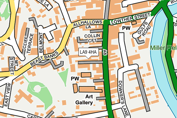 LA9 4HA map - OS OpenMap – Local (Ordnance Survey)