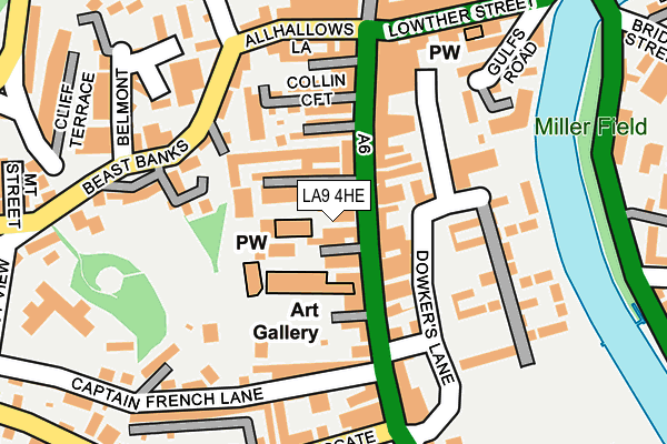 LA9 4HE map - OS OpenMap – Local (Ordnance Survey)
