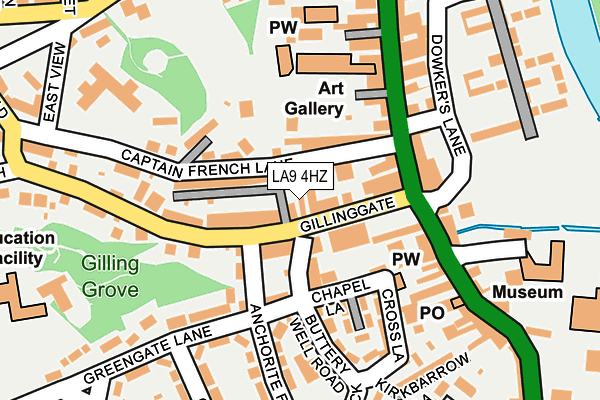 LA9 4HZ map - OS OpenMap – Local (Ordnance Survey)