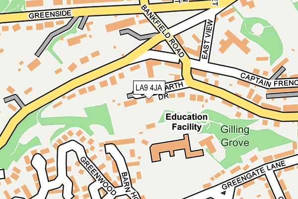 LA9 4JA map - OS OpenMap – Local (Ordnance Survey)