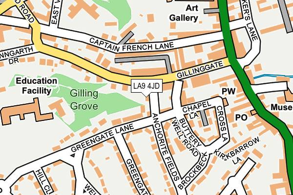 LA9 4JD map - OS OpenMap – Local (Ordnance Survey)