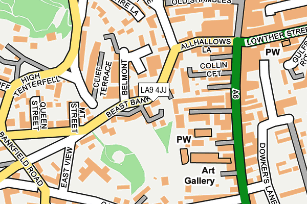 LA9 4JJ map - OS OpenMap – Local (Ordnance Survey)