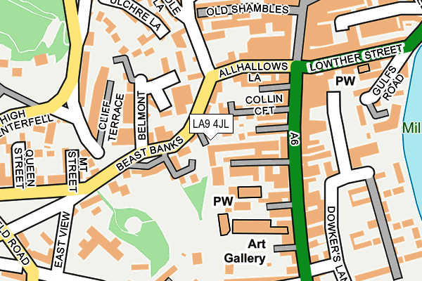 LA9 4JL map - OS OpenMap – Local (Ordnance Survey)