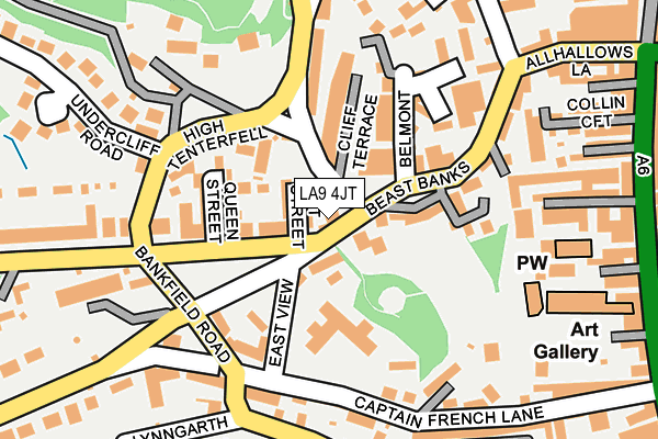 LA9 4JT map - OS OpenMap – Local (Ordnance Survey)