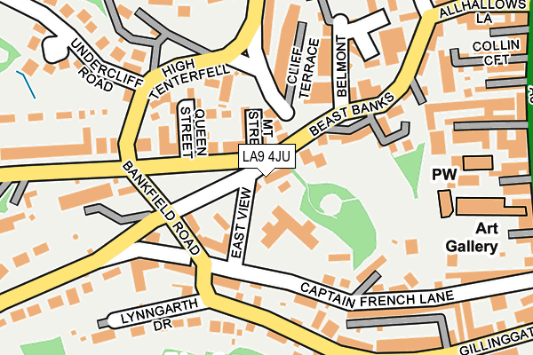 LA9 4JU map - OS OpenMap – Local (Ordnance Survey)