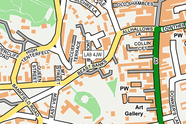 LA9 4JW map - OS OpenMap – Local (Ordnance Survey)