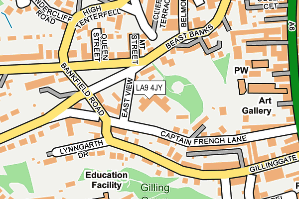 LA9 4JY map - OS OpenMap – Local (Ordnance Survey)