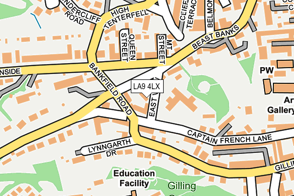 LA9 4LX map - OS OpenMap – Local (Ordnance Survey)