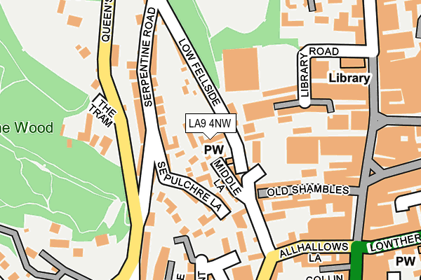LA9 4NW map - OS OpenMap – Local (Ordnance Survey)