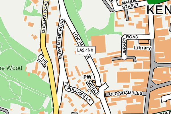 LA9 4NX map - OS OpenMap – Local (Ordnance Survey)