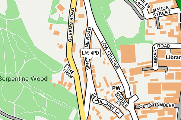 LA9 4PD map - OS OpenMap – Local (Ordnance Survey)