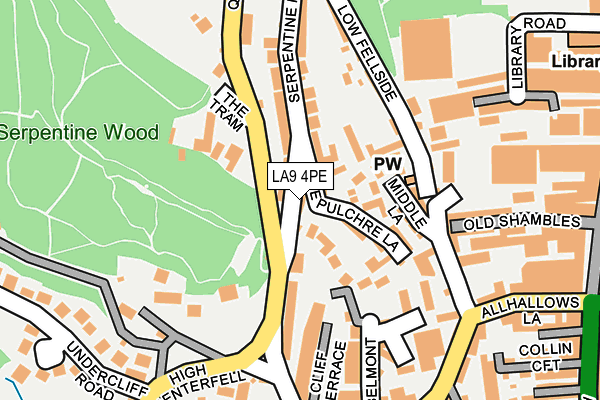 LA9 4PE map - OS OpenMap – Local (Ordnance Survey)