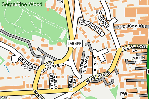 LA9 4PF map - OS OpenMap – Local (Ordnance Survey)