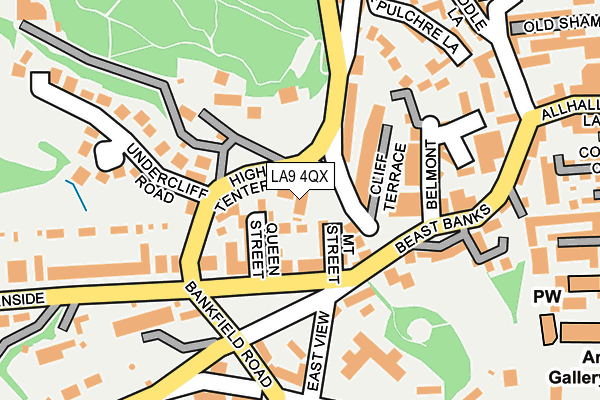 LA9 4QX map - OS OpenMap – Local (Ordnance Survey)