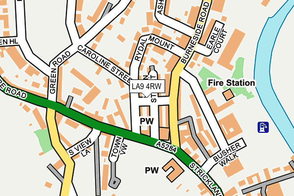 LA9 4RW map - OS OpenMap – Local (Ordnance Survey)