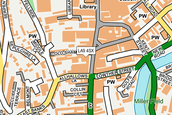 LA9 4SX map - OS OpenMap – Local (Ordnance Survey)