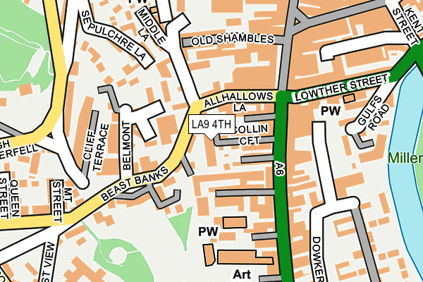 LA9 4TH map - OS OpenMap – Local (Ordnance Survey)