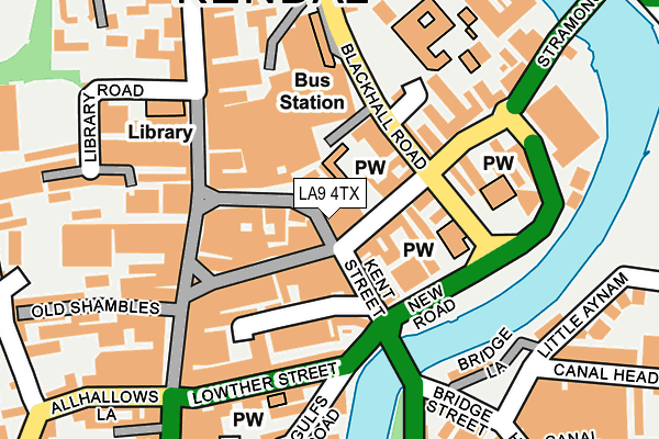 LA9 4TX map - OS OpenMap – Local (Ordnance Survey)