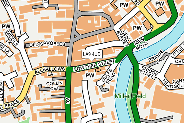 LA9 4UD map - OS OpenMap – Local (Ordnance Survey)