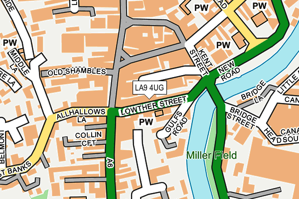 LA9 4UG map - OS OpenMap – Local (Ordnance Survey)